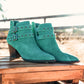 Elsa Leather Ankle Boot in Teal