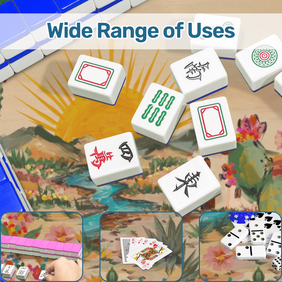 Southern Style Sunset-Mahjong Mat 31.5"x31.5" (Ship Rolled up)
