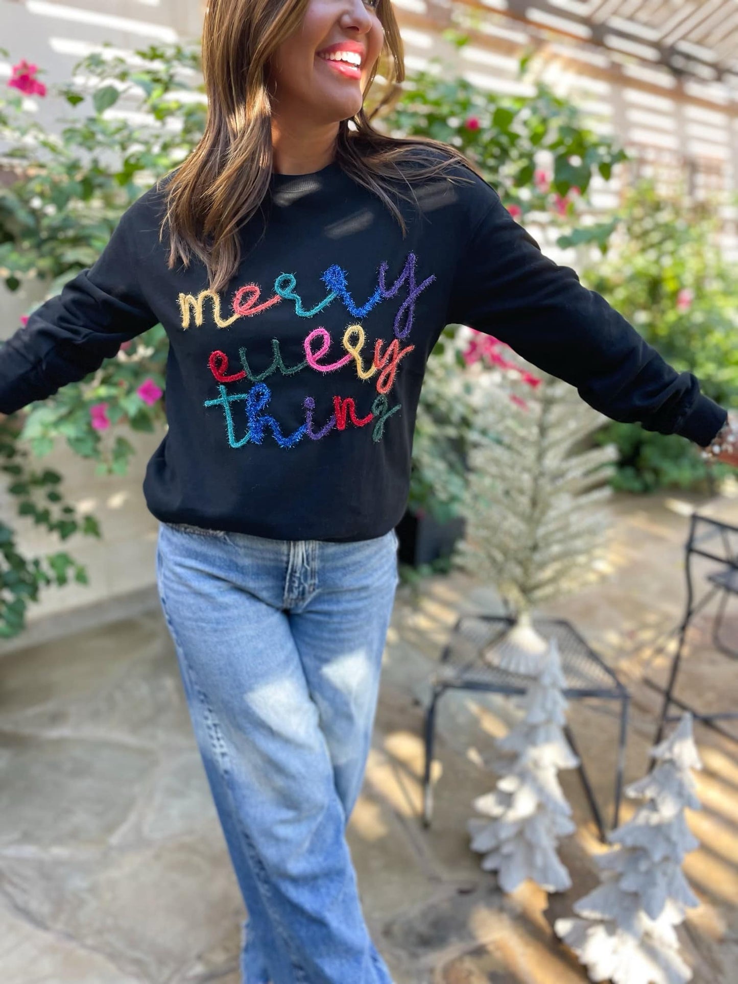 PREORDER: Merry Everything Tinsel Sweatshirt in Two Colors