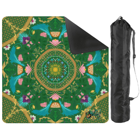 Summer design on Green- Mini travel Mahjong Mat 20.9"x20.9" (Ship Rolled up)