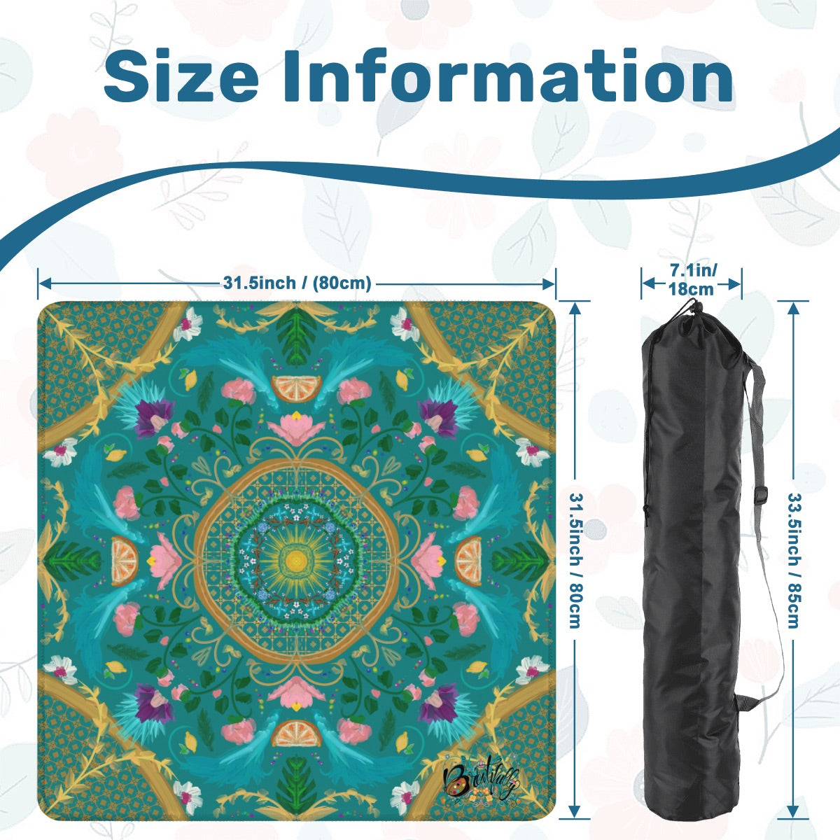 2026 Summer design on Teal-Mahjong Mat 31.5"x31.5" (Ship Rolled up)