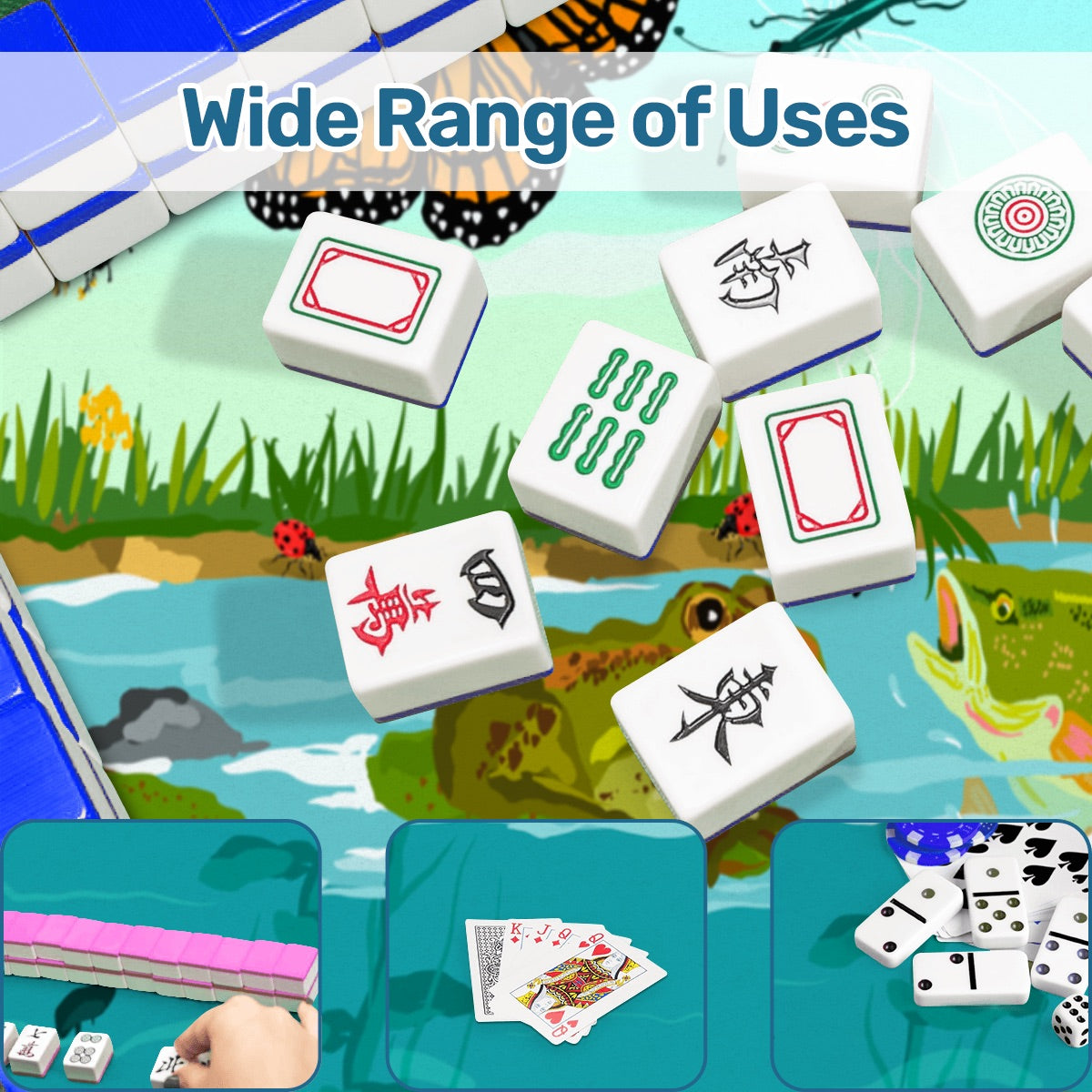 Mahjong Mat 33"x33" (Ship Rolled up) Gone Fishin’