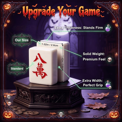 Dragon's Coven Halloween Mahjong Tiles with Batty