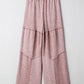 Vineyard Green Mineral Wash Tiered Wide Leg Patchwork Drawstring Pants