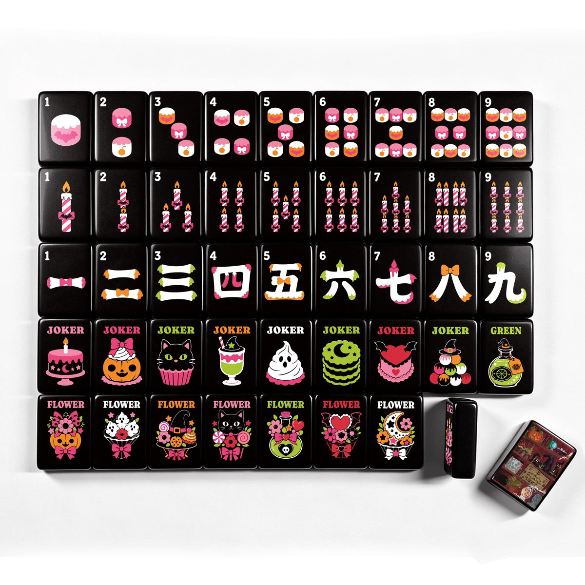 Witch’s cabinet Gothic Dessert Halloween Mahjong Tiles  Single Layer
