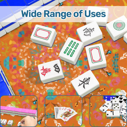 Mahjong Mat (Made in USA) Spring on Orange w instructions
