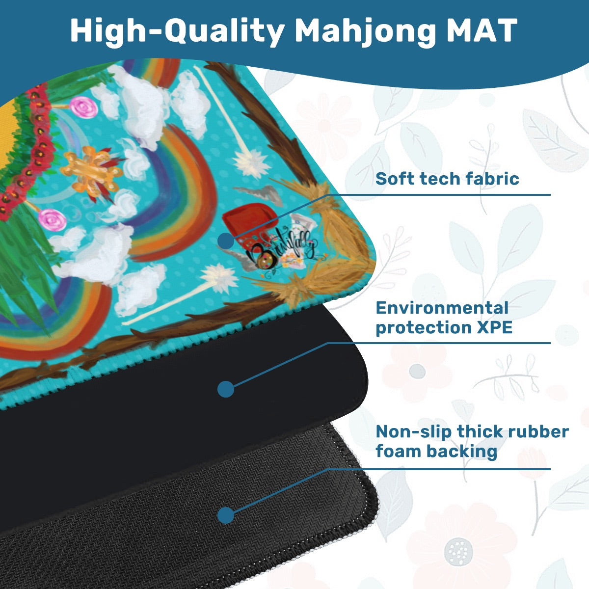 Somewhere over in the Green City Mahjong Mat 31.5"x31.5" (Ship Rolled up)