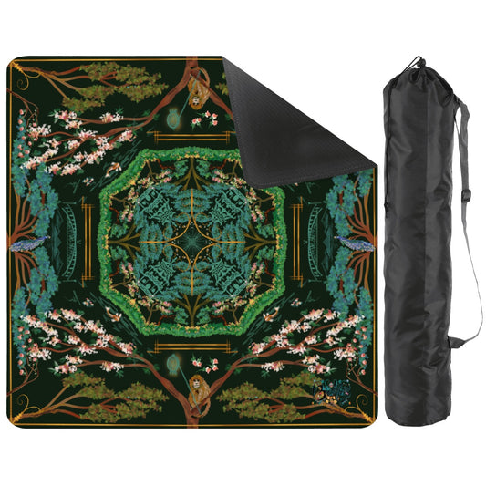 Chinoiserie in Midnight- Mahjong Mat 31.5"x31.5" (Ship Rolled up)