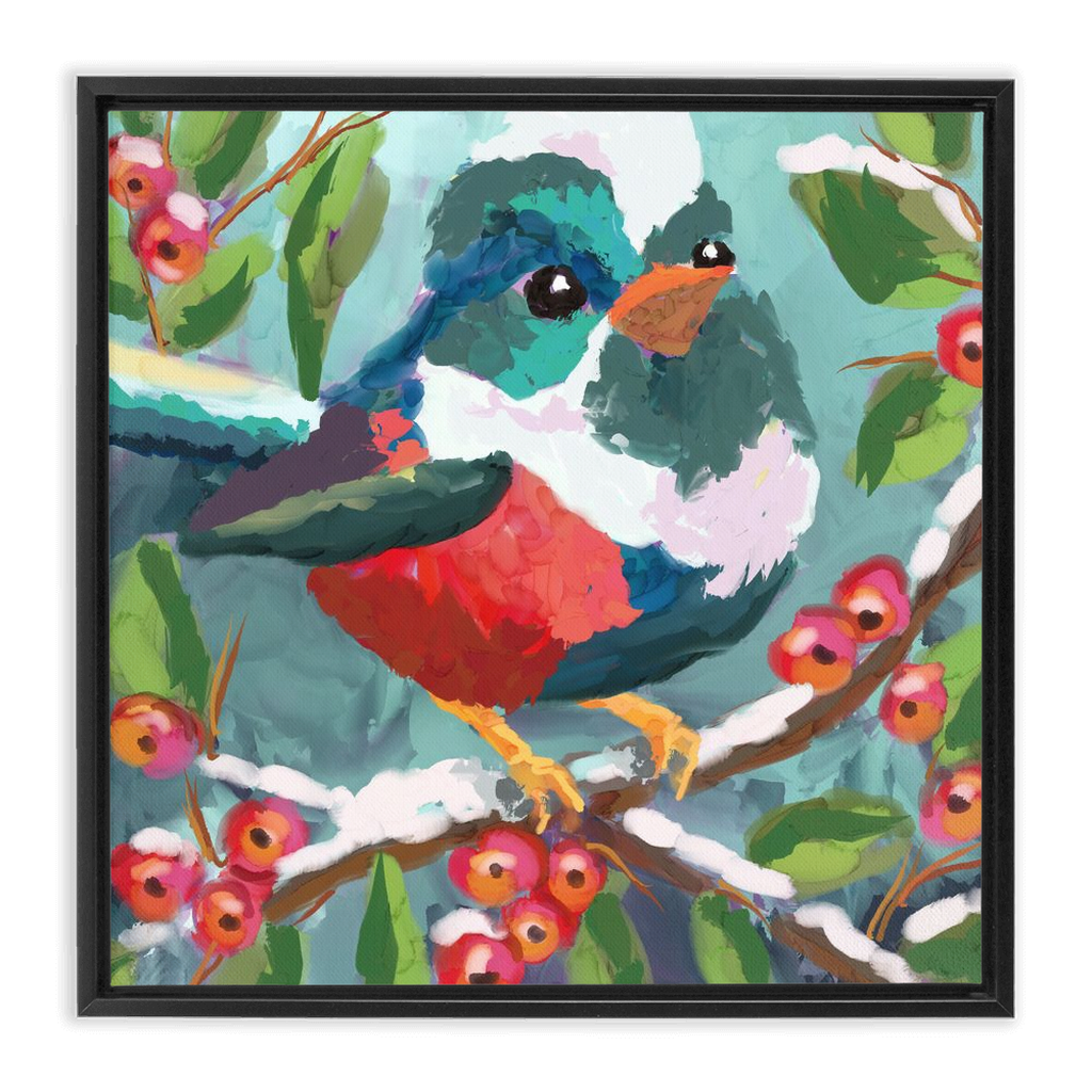 Magical Winter bird Framed Canvas Wraps-powered by Artivive