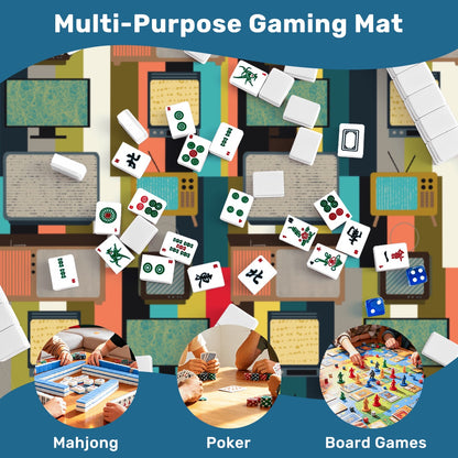 Mahjong Mat Sleek Surface Vintage Tv