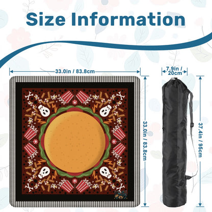 Spooky Fast Food Mahjong Mat Larger - 33"x33" (Ship Rolled up)