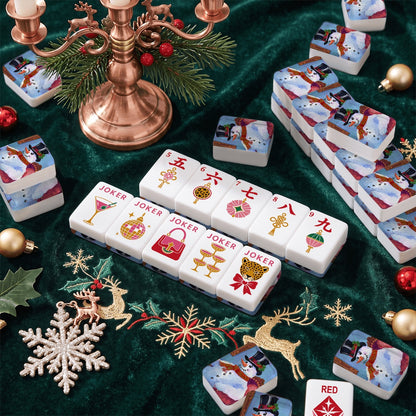 Snowman Stories Glam Holiday Christmas Mahjong Tiles