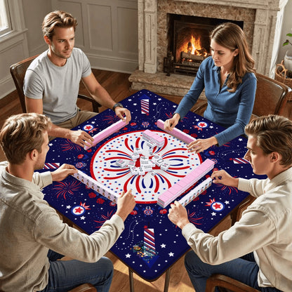 Patriotic 2026 Mahjong Mat 31.5"x31.5" (Ship Rolled up)