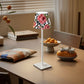 LED Cordless Table Lamp- in Painted roses on black and white