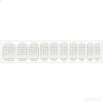 Traditional Transparent Mahjong Nail Stickers 100 Pcs