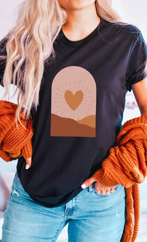 Boho Heart Sunrise Valentine PLUS SIZE Graphic Tee