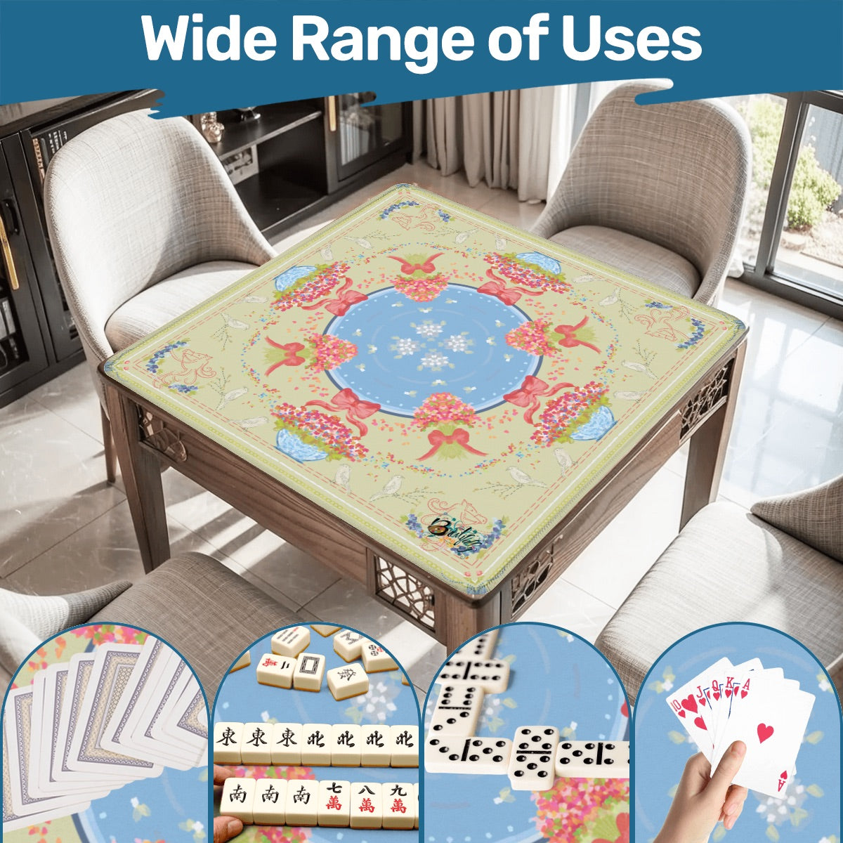 Lil Dolly Mahjong Mat 31.5"x31.5" (Ship Rolled up)