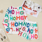 White Ho Ho Ho Letter Graphic Christmas Pajama Set