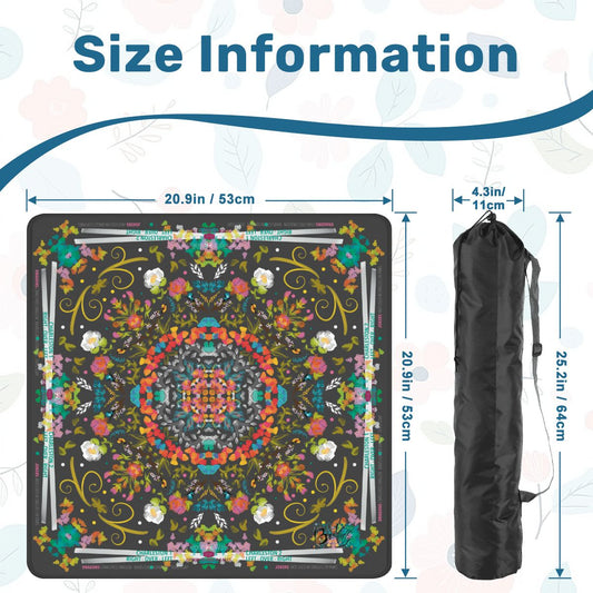 Summer on Slate- Mini Travel Mahjong Mat 20.9"x20.9" (Ship Rolled up)