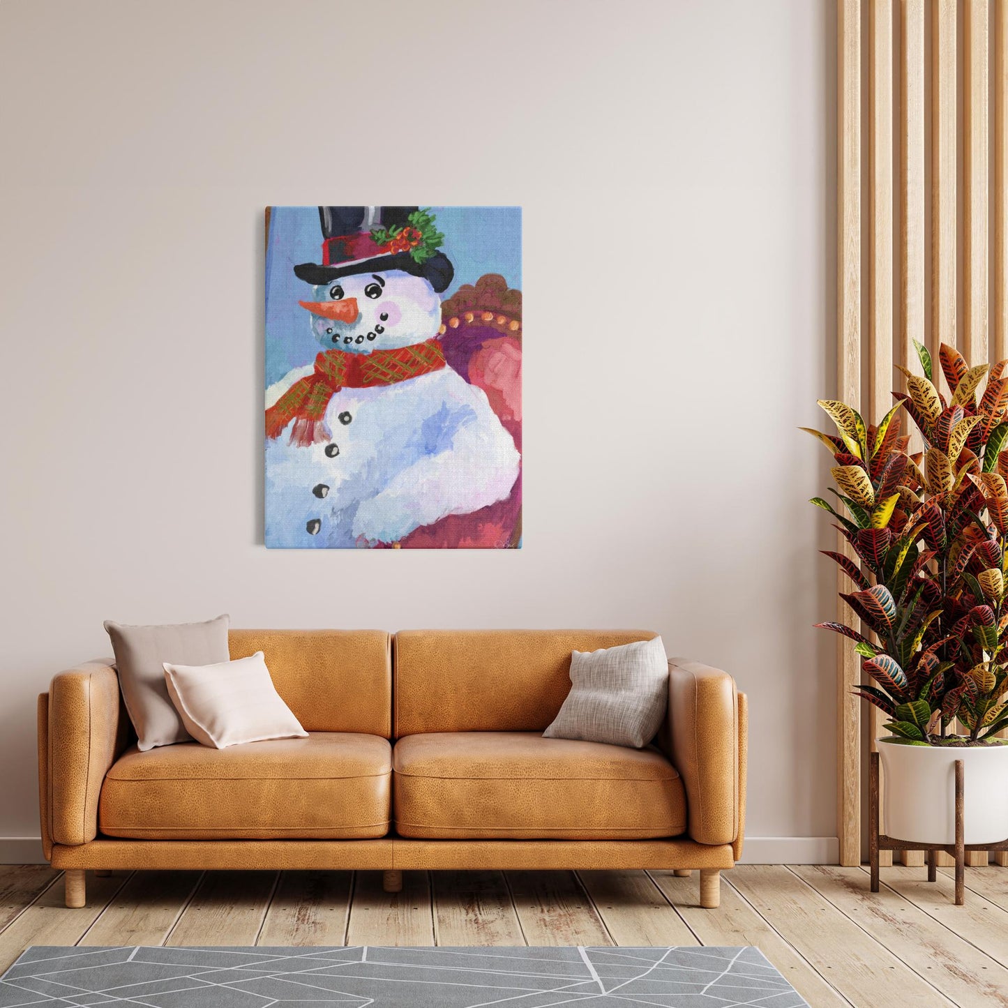 Winter Holiday Snowman Magical Canvas Wraps-unframed- powered by Artivive