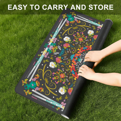 Summer on Slate- Mini Travel Mahjong Mat 20.9"x20.9" (Ship Rolled up)