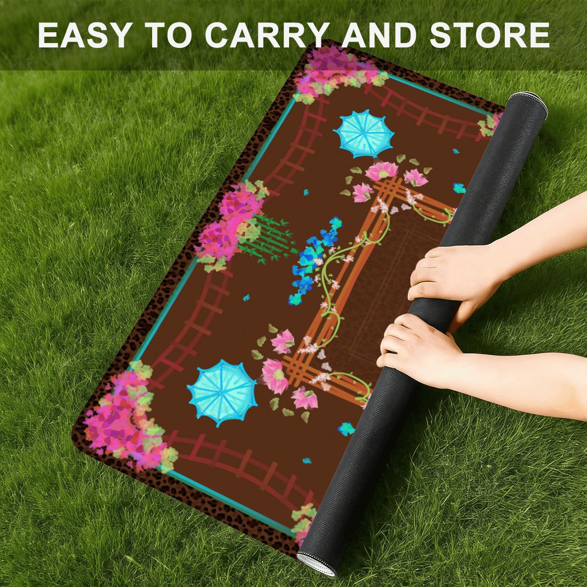 Neon on Leopard- Mini Travel Mahjong Mat 20.9"x20.9" (Ship Rolled up)