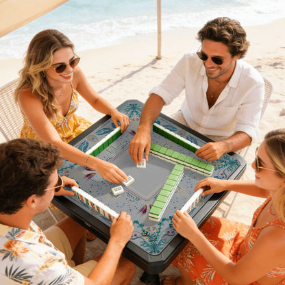 Roaring 20’s Dove Grey- Mini Travel Mahjong Mat 20.9"x20.9" (Ship Rolled up)