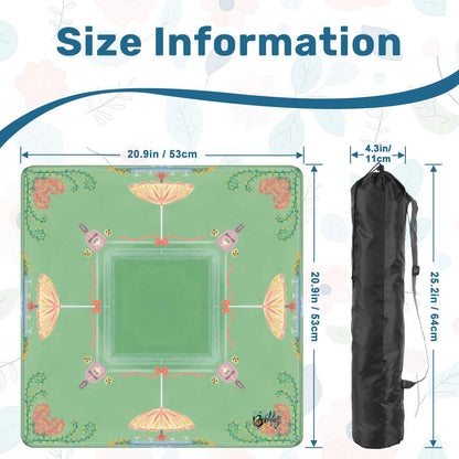 Pungs and paddles pastel Mini Travel Mahjong Mat 20.9"x20.9" (Ship Rolled up)