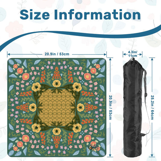 Grandma’s China Cabinet-Sage Mini travel Mahjong Mat 20.9"x20.9" (Ship Rolled up)