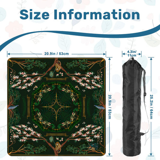 Chinoiserie Deep Forest-Mini Travel Mahjong Mat 20.9"x20.9" (Ship Rolled up)