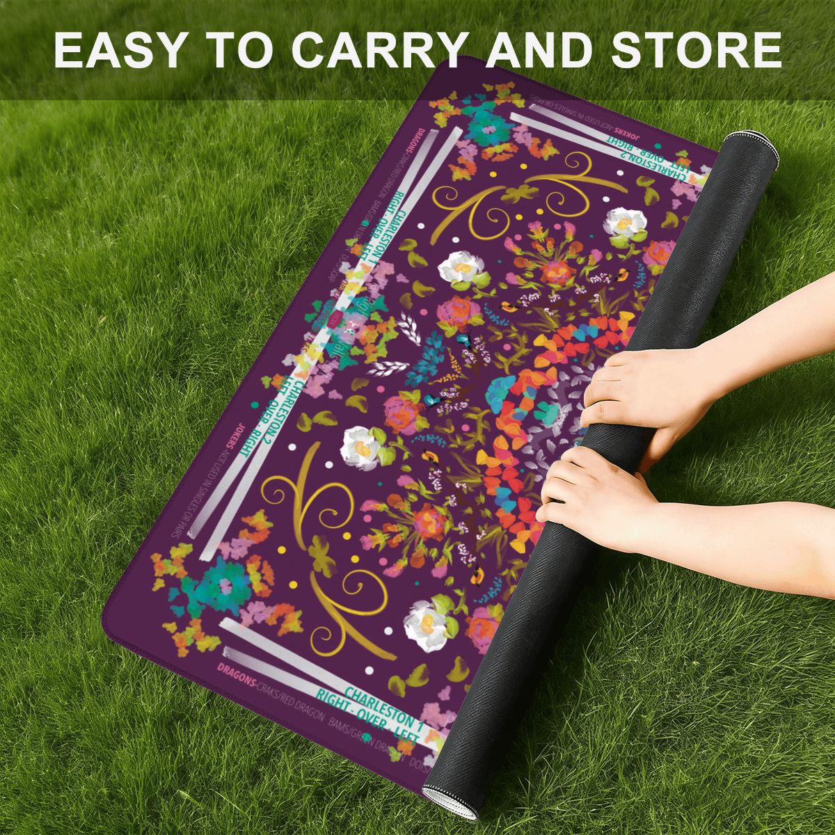 Summer on Magenta Mini Travel Mahjong Mat 20.9"x20.9" (Ship Rolled up)
