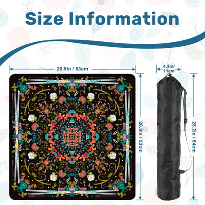 Spring on black - Mini Travel Mahjong Mat 20.9"x20.9" (Ship Rolled up)