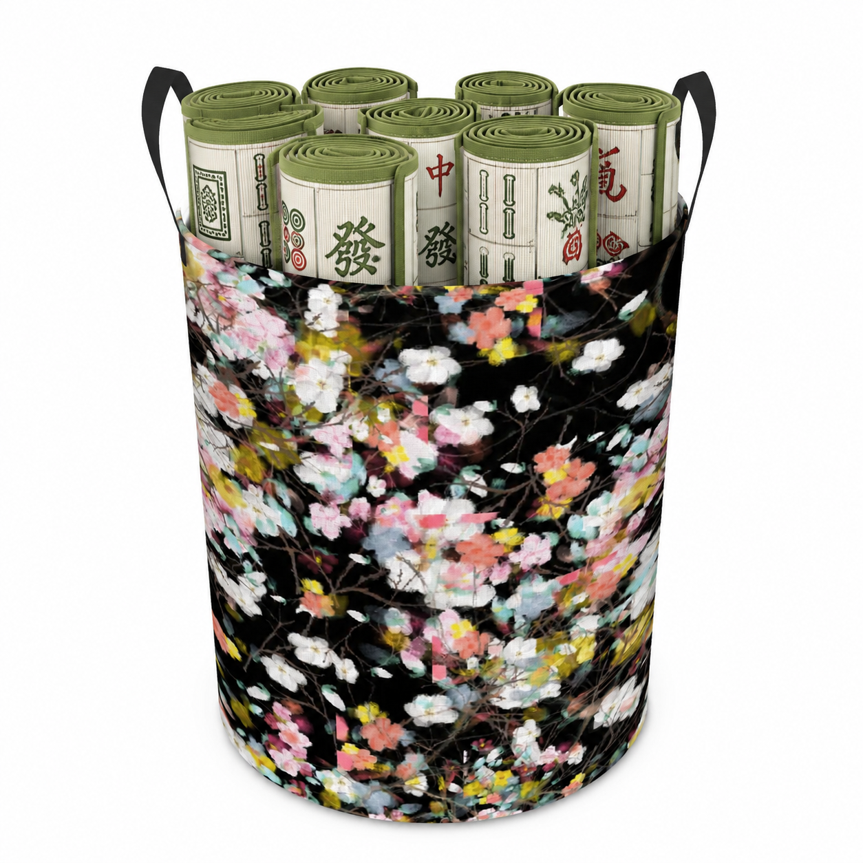 Circular Storage Basket Willow Watercolor