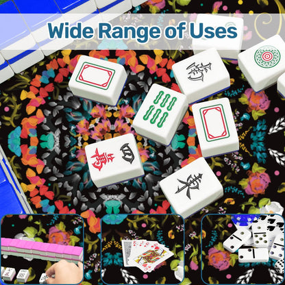 Spring on black - Mini Travel Mahjong Mat 20.9"x20.9" (Ship Rolled up)
