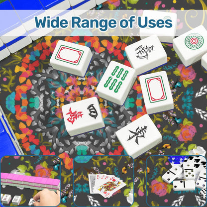 Summer on Slate- Mini Travel Mahjong Mat 20.9"x20.9" (Ship Rolled up)