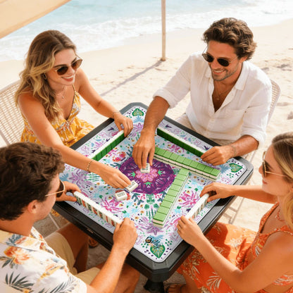 Year of the Horse- White Mini Travel Mahjong Mat 20.9"x20.9" (Ship Rolled up)