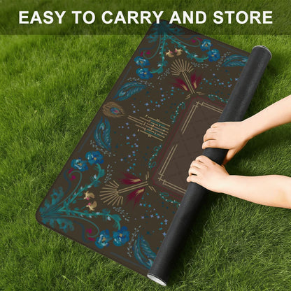 Roaring 20’s Coffee Brown - Mini Travel Mahjong Mat 20.9"x20.9" (Ship Rolled up)