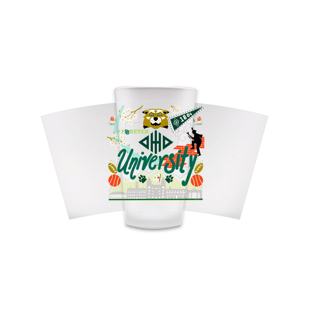 Athens, Ohio University-Frosted Pint Glasses