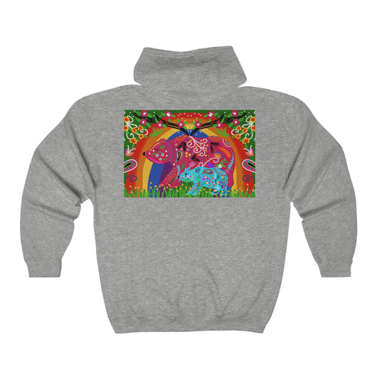 Mama Bear Unisex Heavy Blend™ Full Zip Hooded Sweatshirt -back print