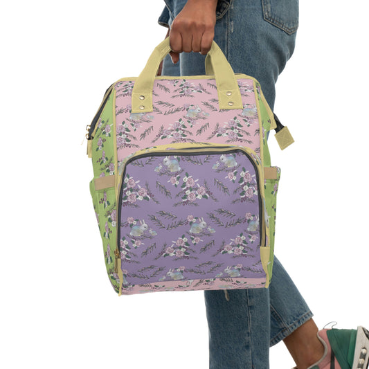 Multifunctional Diaper Backpack- multi bunny