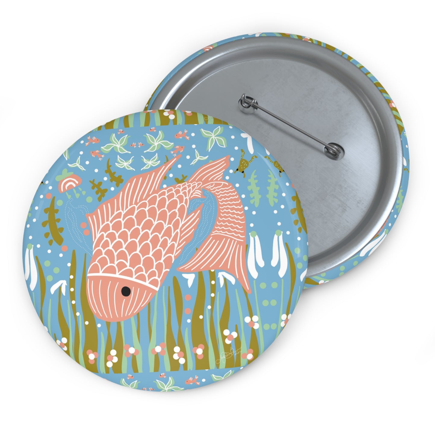 Fish Custom Pin Buttons