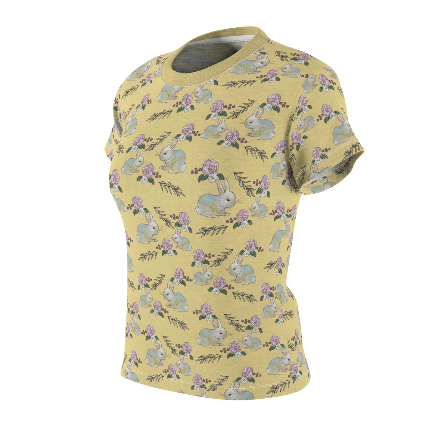 Women's Cut & Sew Tee -yellow with bunnies