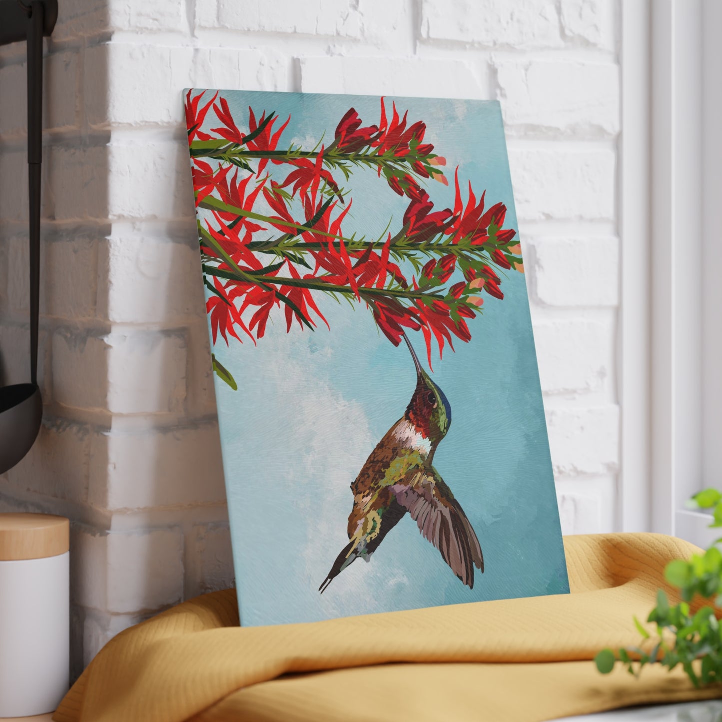 Hummingbird Glass Cutting Board