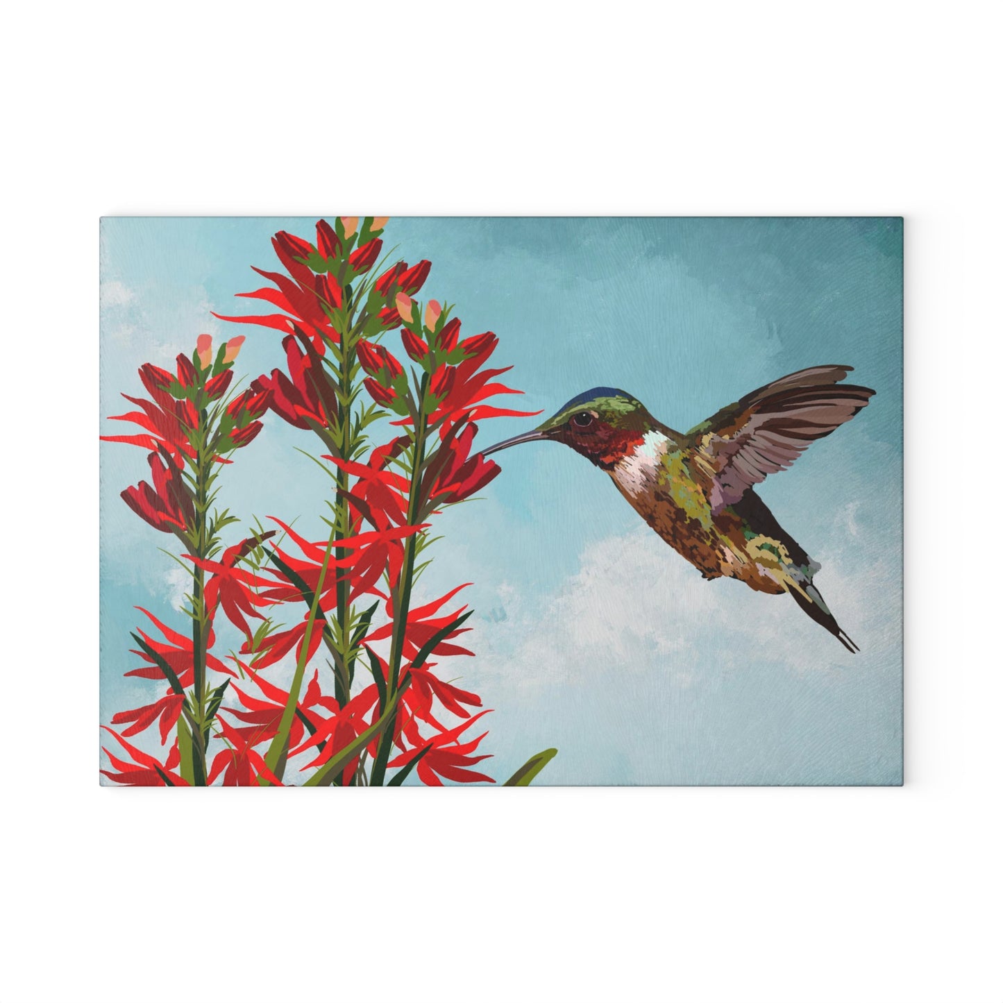 Hummingbird Glass Cutting Board