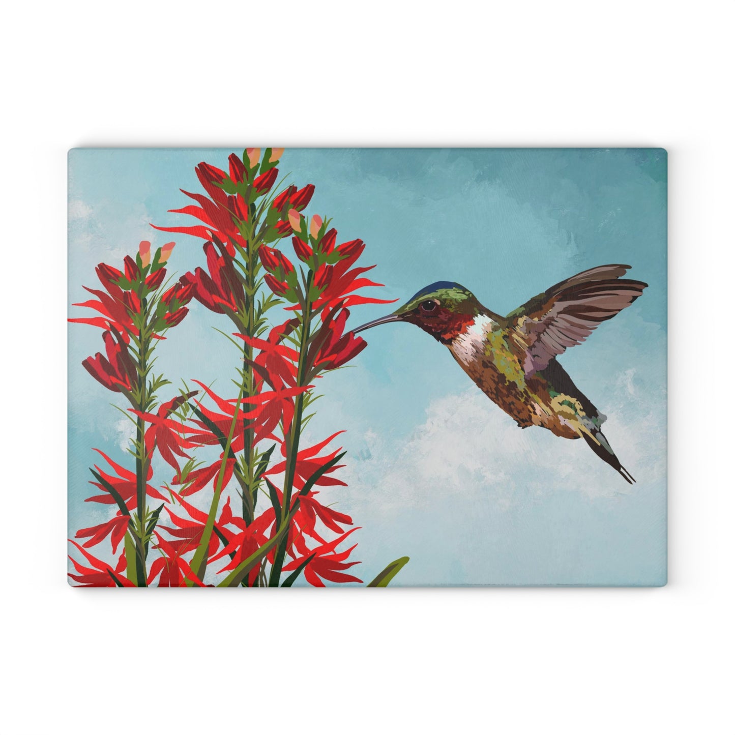 Hummingbird Glass Cutting Board