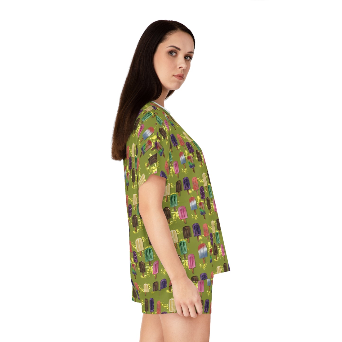 Summer treat - green Women's Short Pajama Set (AOP)