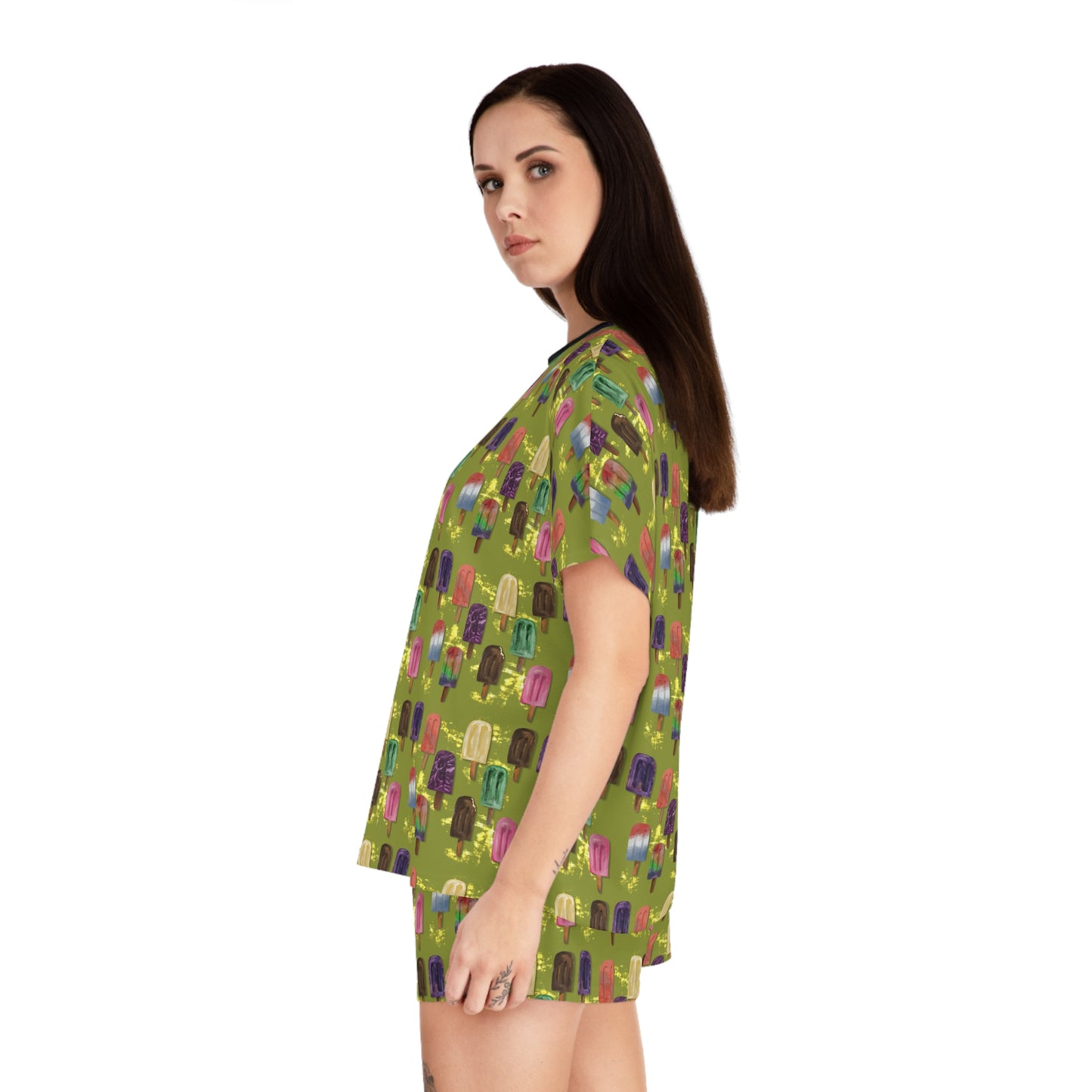 Summer treat - green Women's Short Pajama Set (AOP)