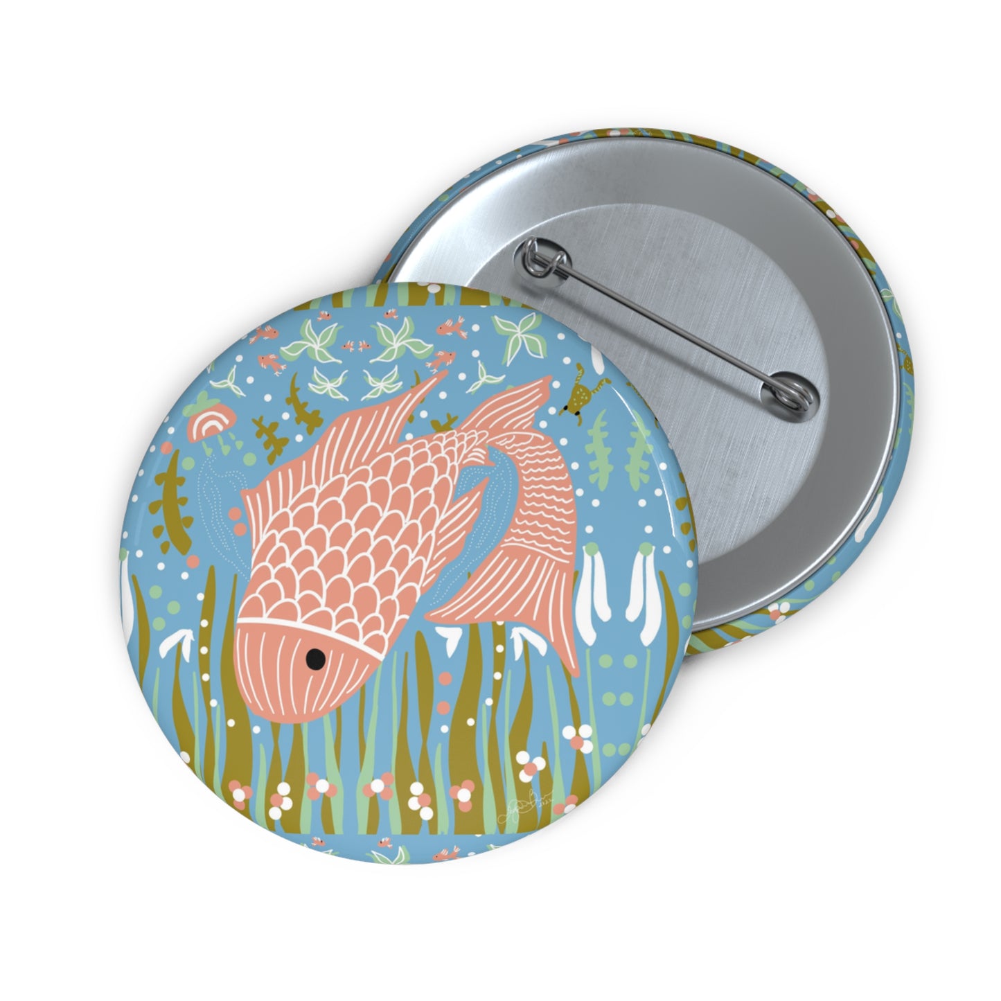 Fish Custom Pin Buttons