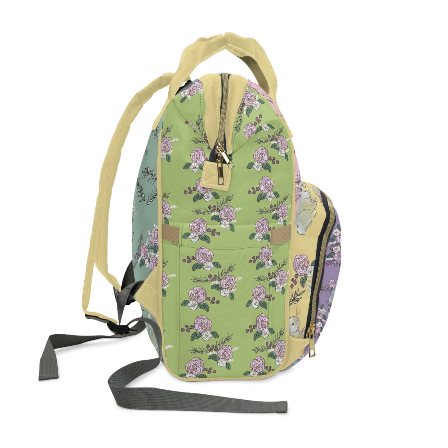 Multifunctional Diaper Backpack- multi bunny