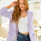 Chic In Lavender Ruched 3/4 Sleeve Blazer